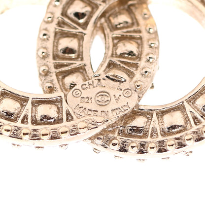 Chanel Crystal Timeless CC Earrings Light Gold 3 of 5