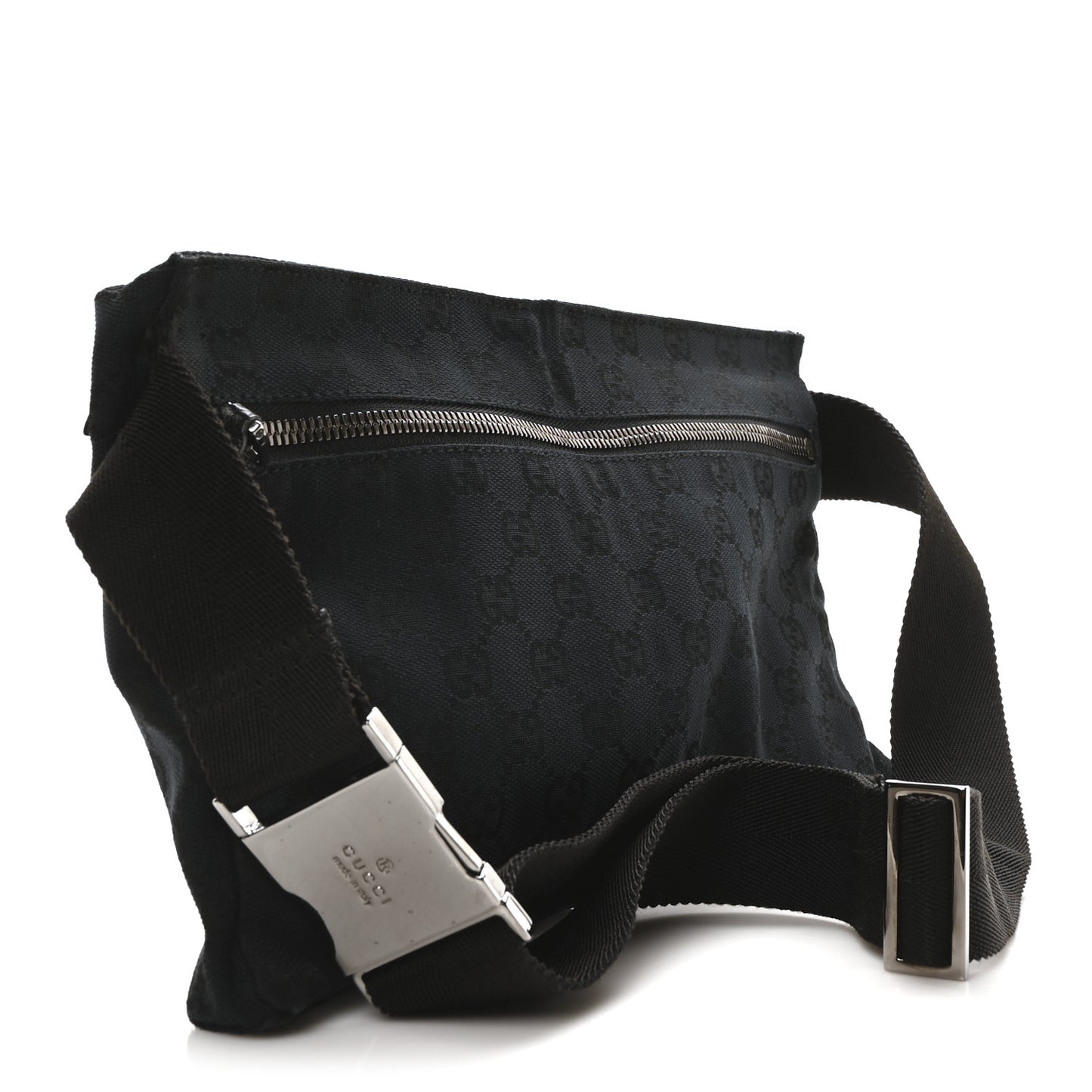 GG Monogram Double Pocket Belt Bag Black