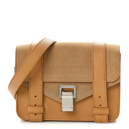 Lambskin Suede PS1 Mini Pouch Messenger Bag Tan
