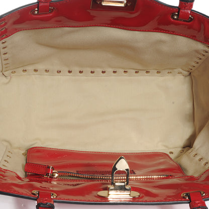 Valentino Garavani Patent Small Rockstud Tote Rosso Valentino 5 of 7