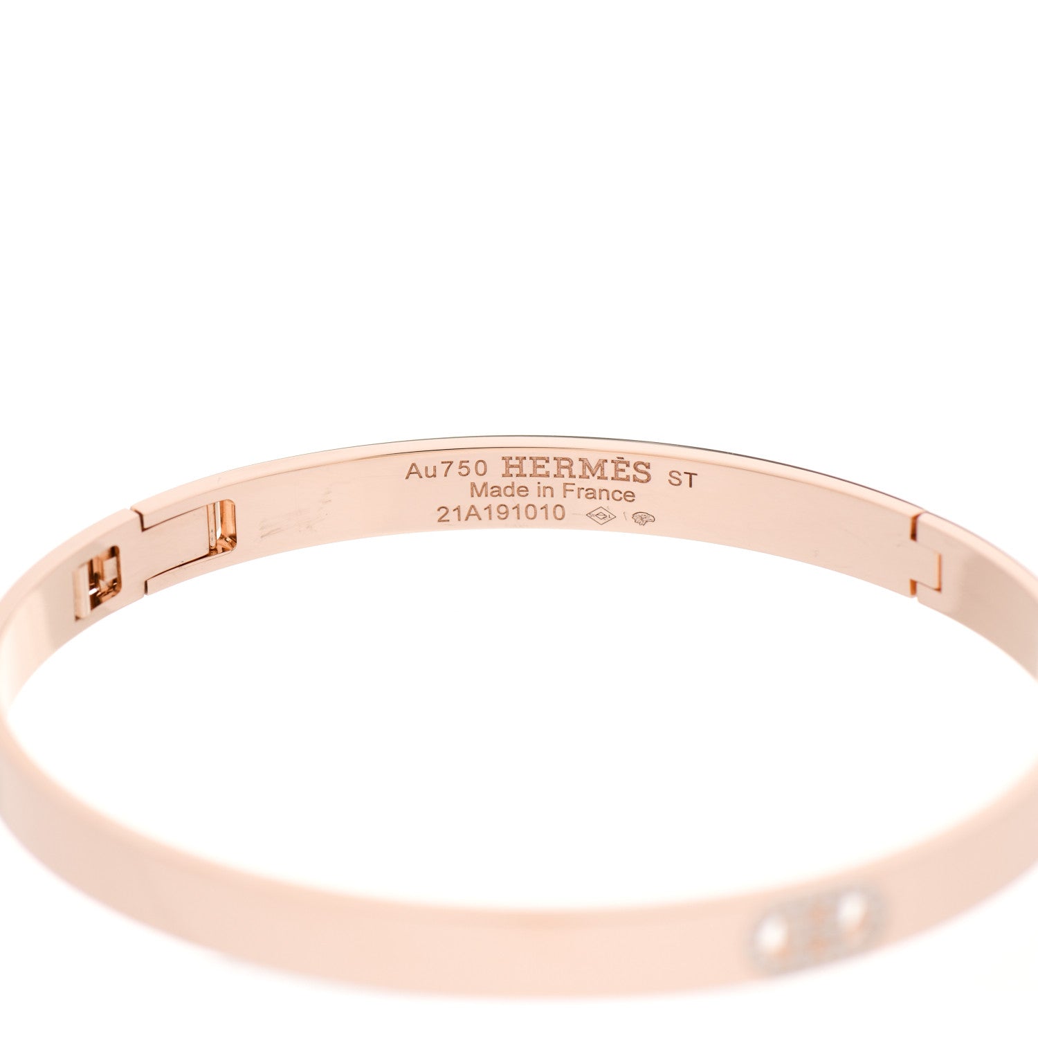 Hermes 18K Rose Gold Diamond PM H D'Ancre Bracelet ST 3 of 4