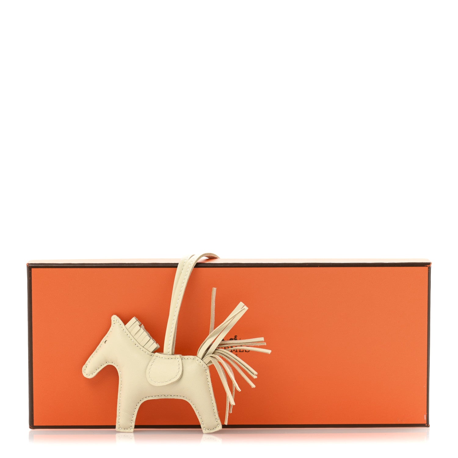 Hermes Milo Lambskin Grigri Rodeo Horse Bag Charm PM Nata 4 of 4