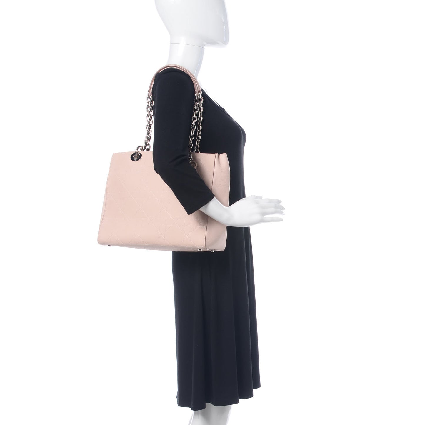Grained Calfskin Cannage Medium Ultradior Tote Rose Poudre
