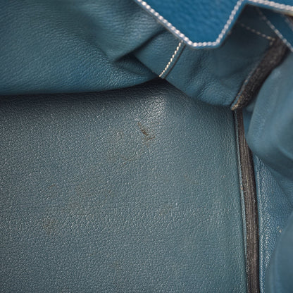 Hermes Taurillon Clemence Birkin 35 Bleu Thalassa 12 of 56