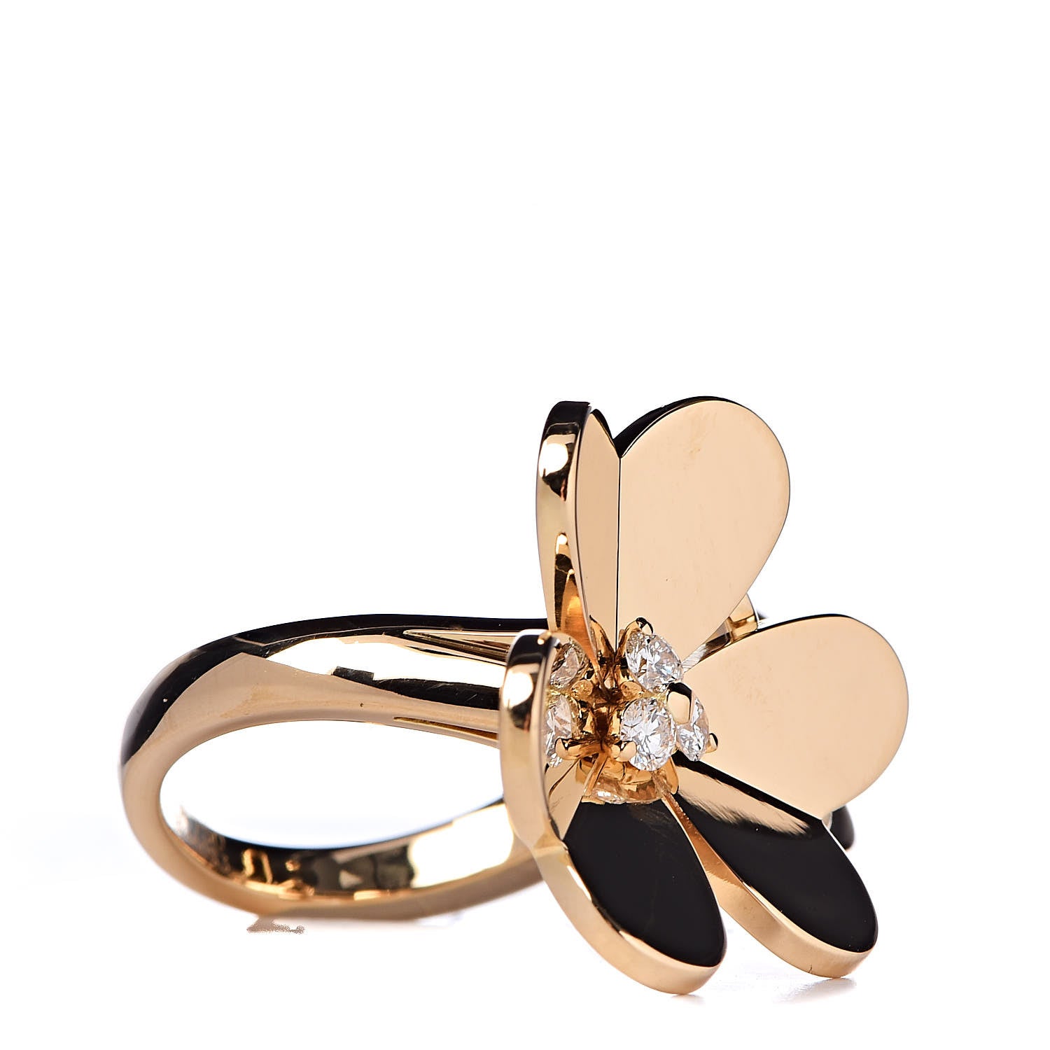 Van Cleef & Arpels 18K Yellow Gold Diamond Frivole Between The Finger Ring 51 5.75 4 of 6