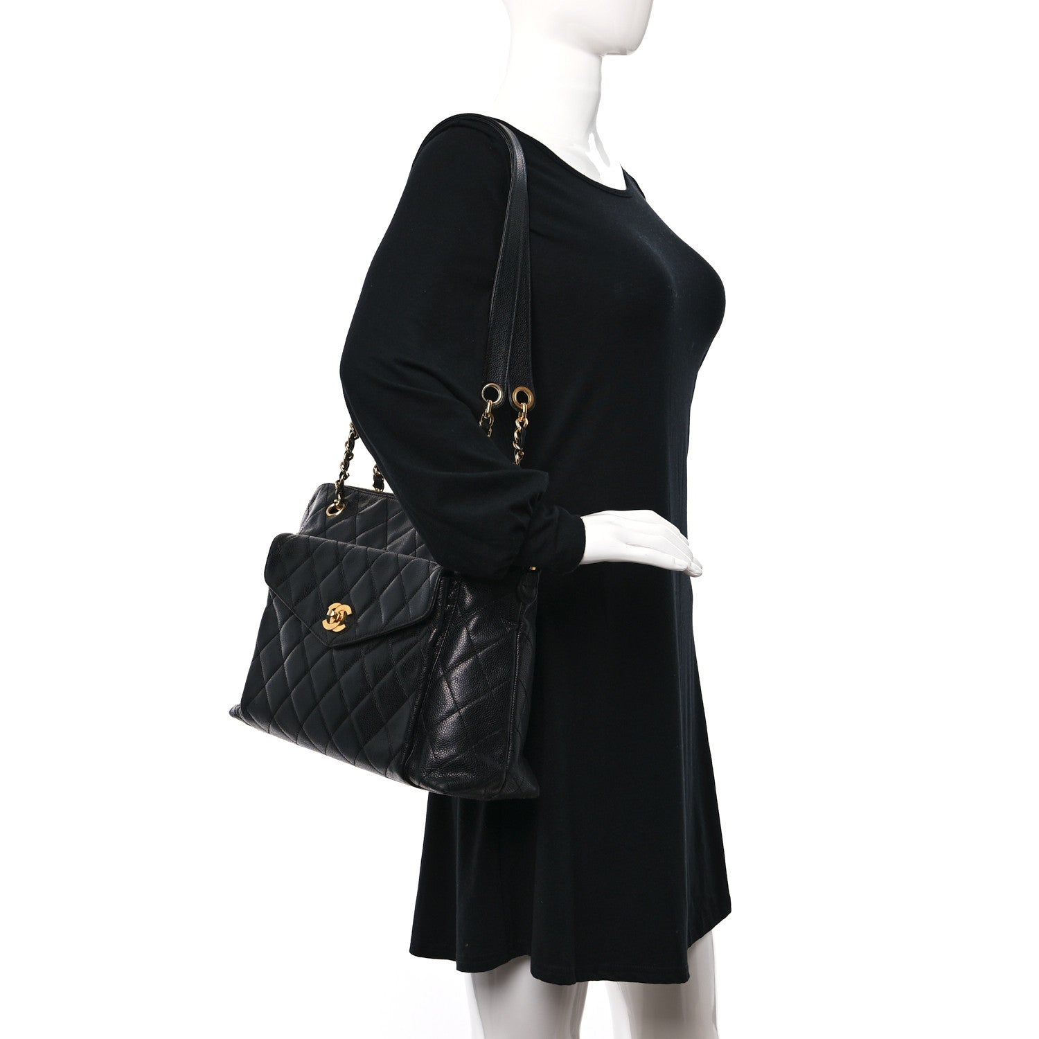 Chanel Caviar Quilted Flap Shoulder Bag Black 3 of 10
