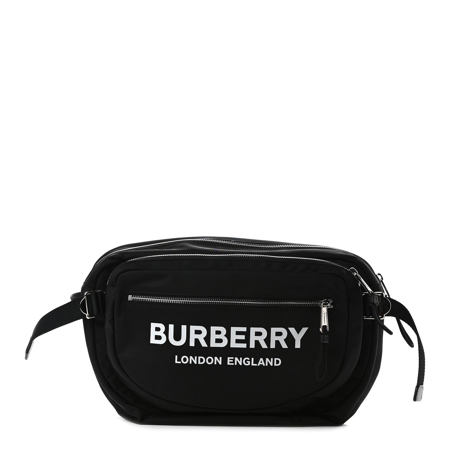 Econyl Logo Print Large Cannon Bum Bag Black