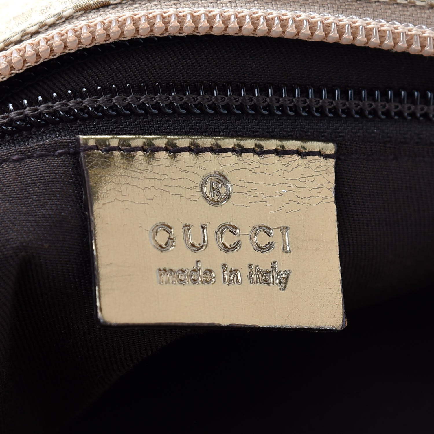 Gucci Metallic Monogram Web Small Flat Messenger Crossbody Pink Gold 6 of 9