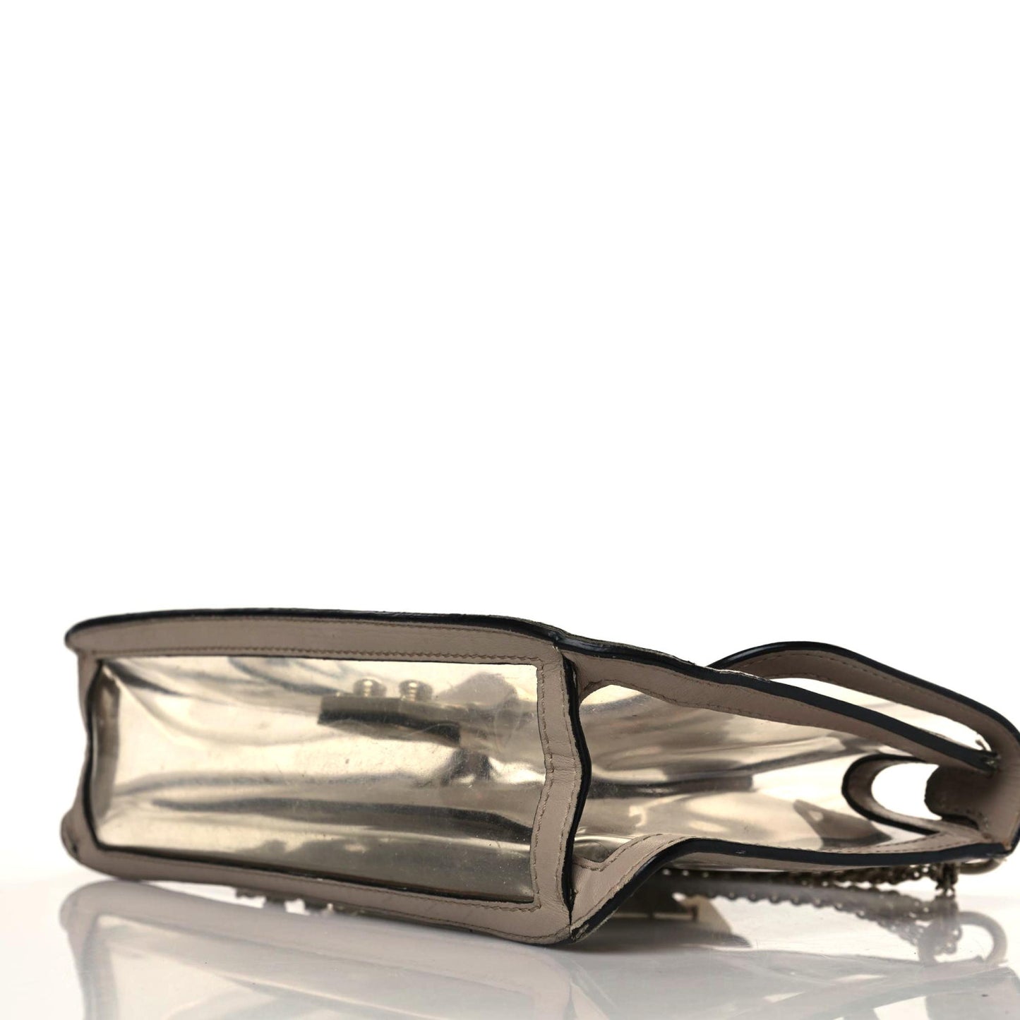 PVC Nappa Naked Medium Glam Lock Rockstud Flap Poudre