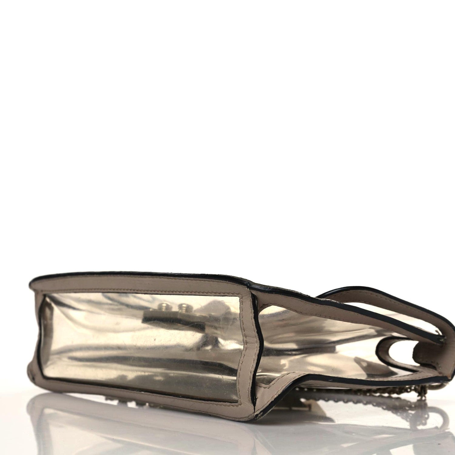Valentino Garavani PVC Nappa Naked Medium Glam Lock Rockstud Flap Poudre 6 of 18