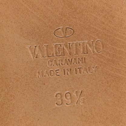 Valentino Garavani Metallic Calfskin Rockstud Ankle Wrap Flat Slide Sandals 39.5 Bronze 10 of 12