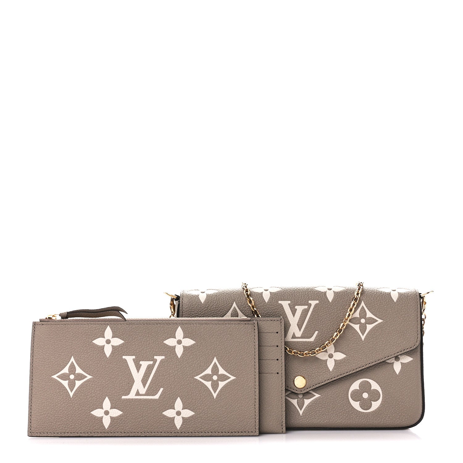 Louis Vuitton Empreinte Monogram Giant Felicie Pochette Tourterelle Creme 1 of 14