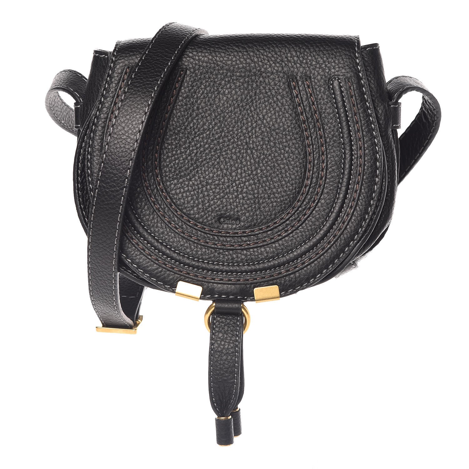 Chloe Calfskin Mini Marcie Round Crossbody Bag Black 1 of 6