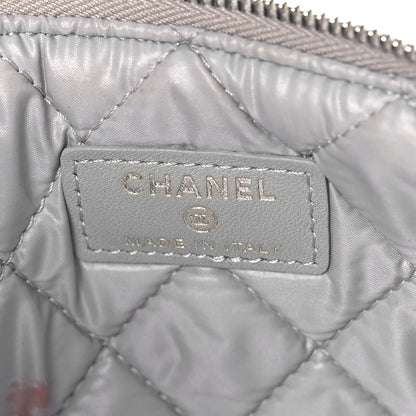 Chanel Woven Straw Raffia Deauville Cosmetic Pouch Grey 6 of 11