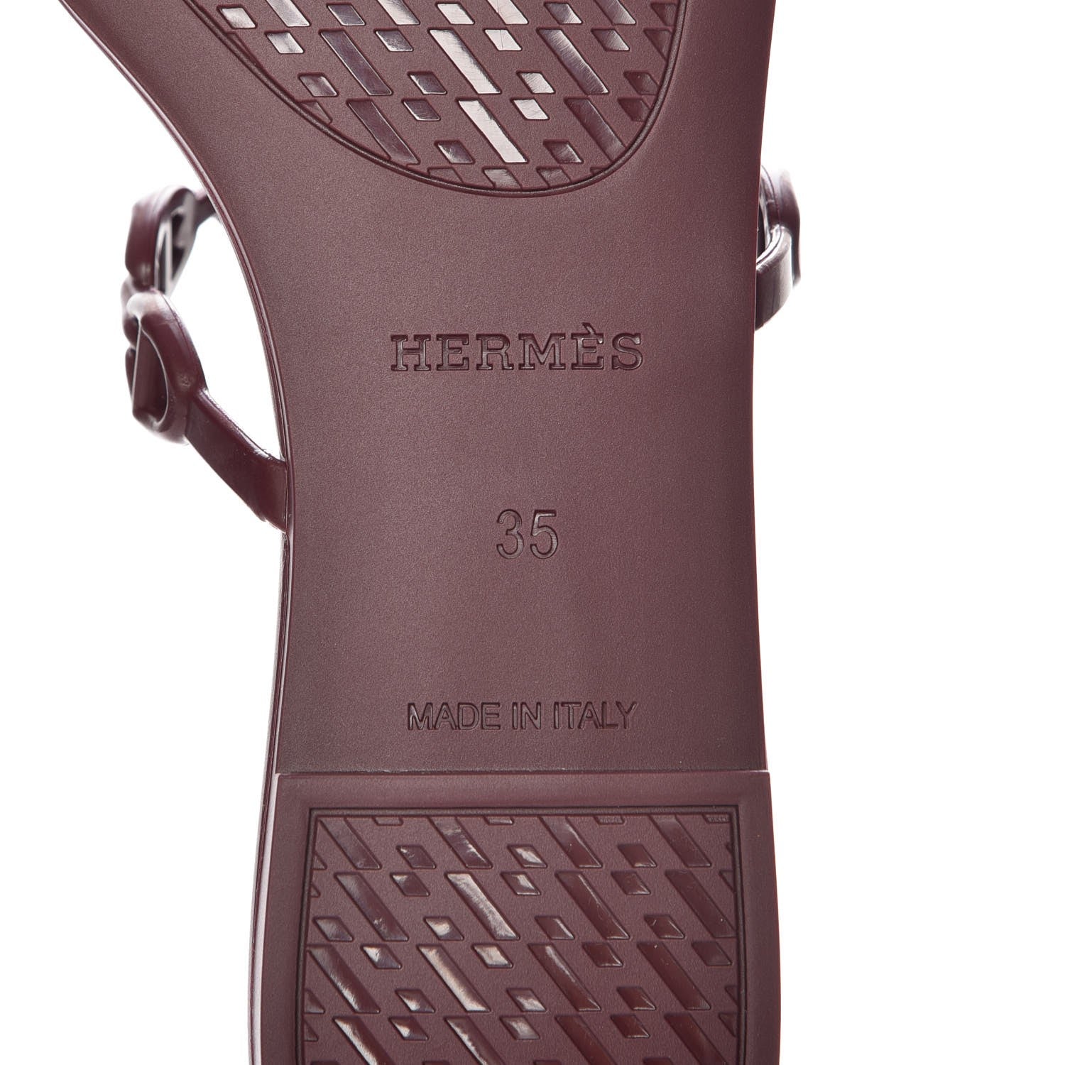 Hermes TPU Rivage Sandals 35 Bordeaux 5 of 8