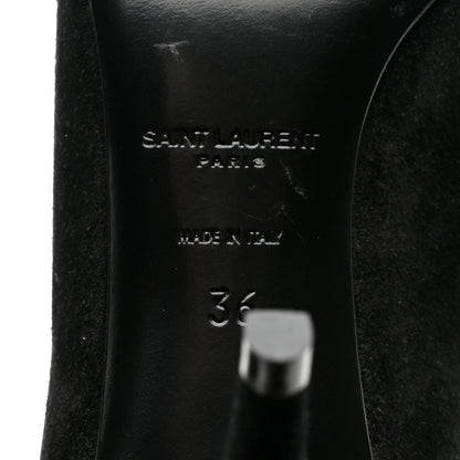 Saint Laurent Suede Fringe Otterproof Light Anita 85 Ankle Boots 36 Black 8 of 9
