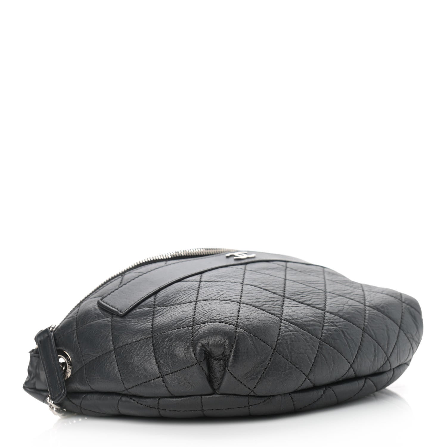 Chanel Aged Calfskin Quilted Crossbody Double Chain Bag Black 4 of 9