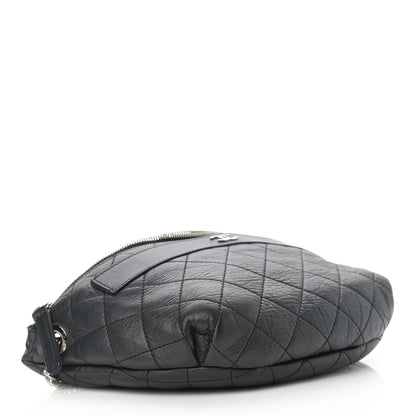Chanel Aged Calfskin Quilted Crossbody Double Chain Bag Black 4 of 9