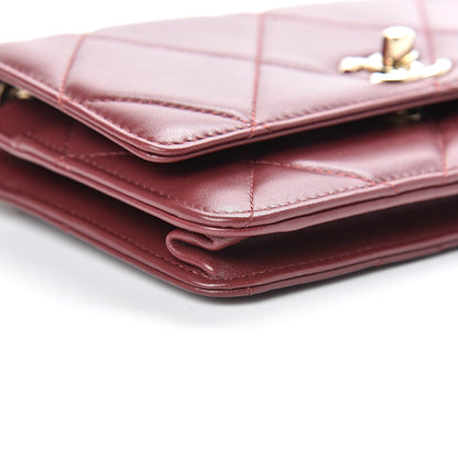 Chanel Lambskin Quilted Trendy CC Wallet On Chain WOC Dark Red 9 of 13