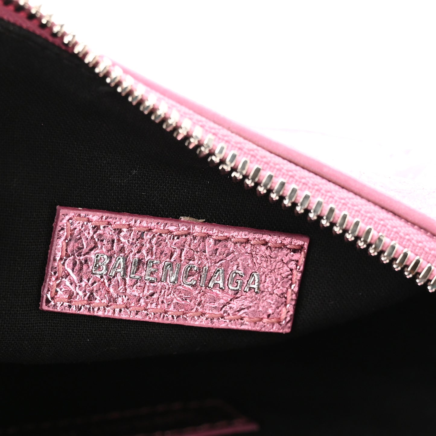 Metallic Agneau Arena Crystal Le Cagole Shoulder Bag XS Met Pink