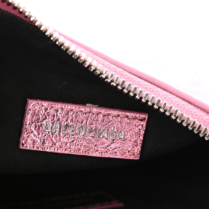 Balenciaga Metallic Agneau Arena Crystal Le Cagole Shoulder Bag XS Met Pink 7 of 11
