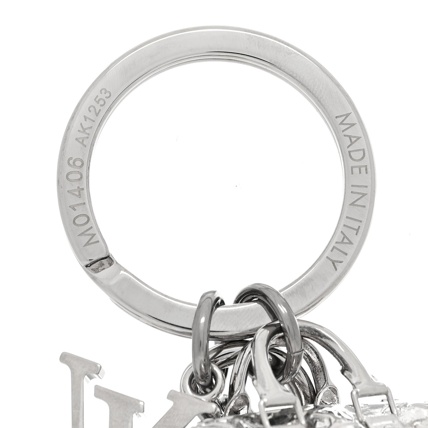 Metal Blown Up Keepall Figurine Bag Charm Key Holder Silver