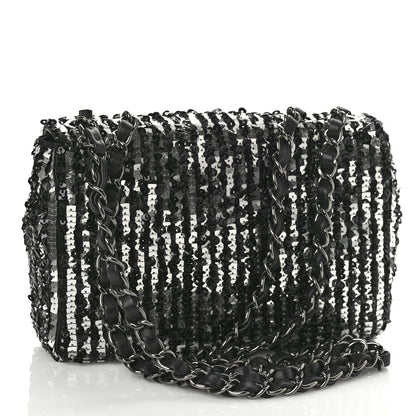 Chanel Sequin Lambskin Small Flap Black Silver 3 of 9