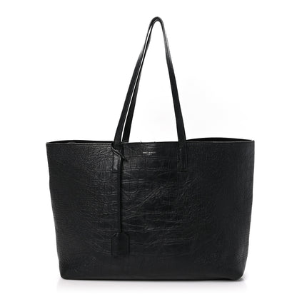 Saint Laurent Calfskin Crocodile Embossed Large Shopper Tote Black 1 of 15