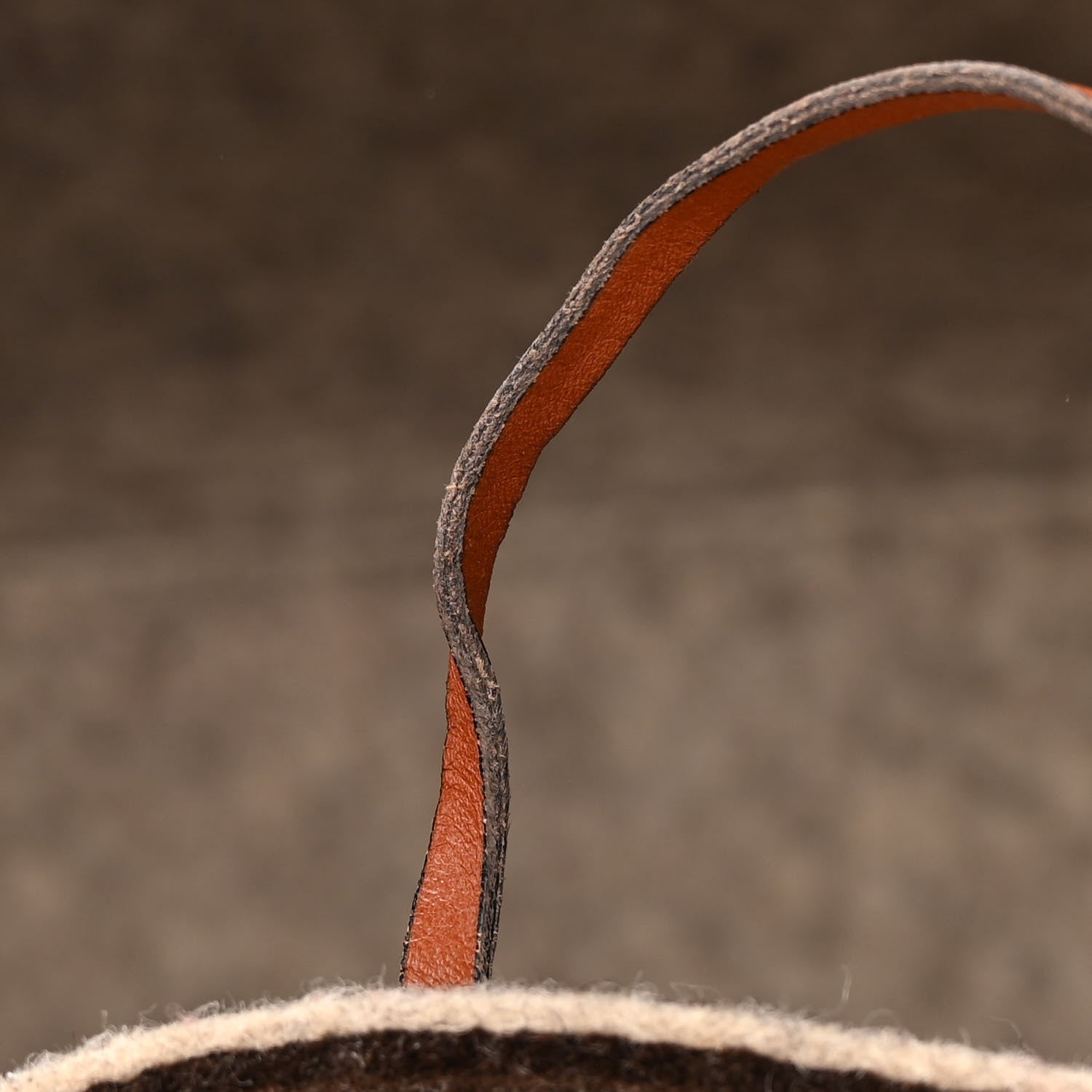 Loewe Felt Calfskin Small Anagram Square Basket Tote Brown Tan 13 of 13