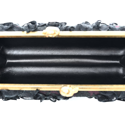 Alexander McQueen Lace Twin Skull Box Clutch Black Pink 7 of 9