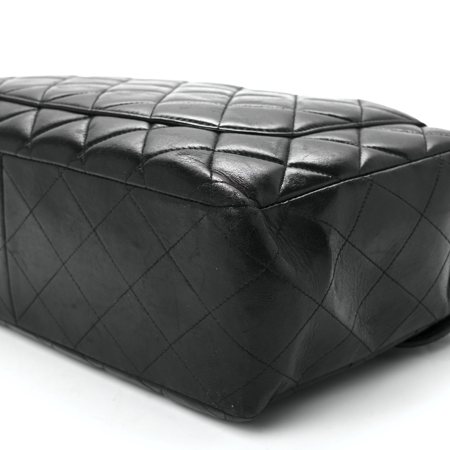 Lambskin Quilted Jumbo Single Flap Black