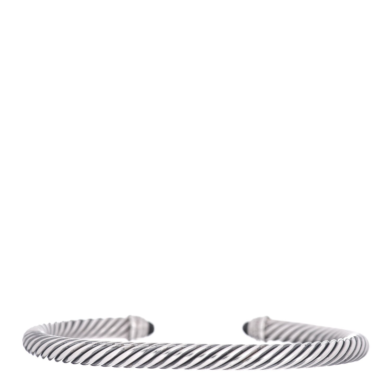 David Yurman Sterling Silver Diamond Black Onyx 5mm Cable Classics Bracelet 3 of 5