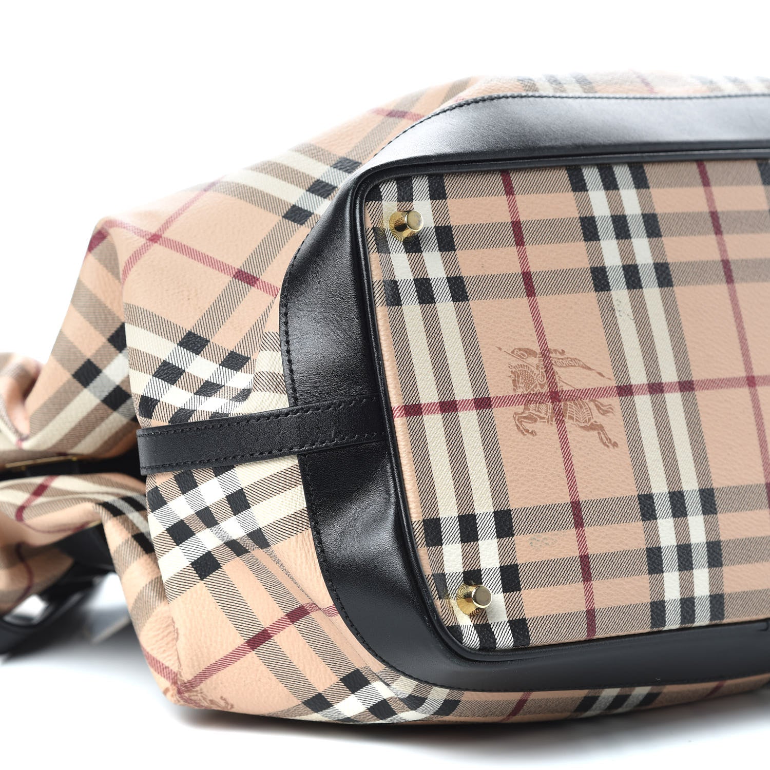 Burberry Haymarket Check Medium Golderton Tote Black 10 of 11