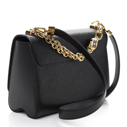Louis Vuitton Epi Twist Monogram Flower Chain Shoulder Bag MM Black 3 of 8