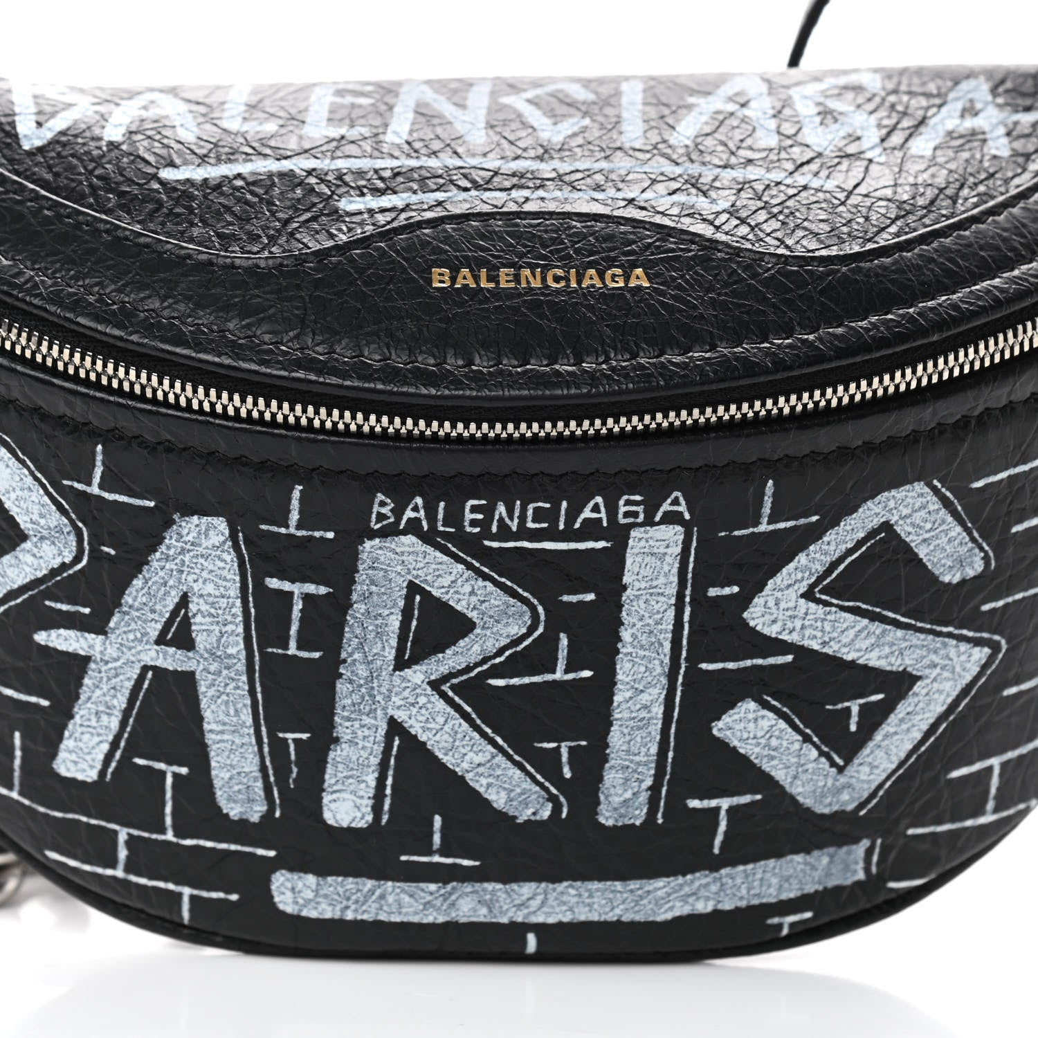 Balenciaga Agneau Arena Graffiti All Over XXS Souvenir Belt Bag Black White 9 of 9