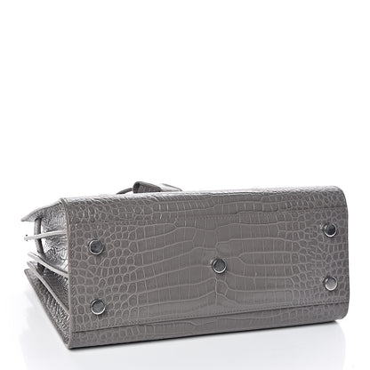 Saint Laurent Calfskin Crocodile Embossed Baby Sac De Jour Fog 4 of 9