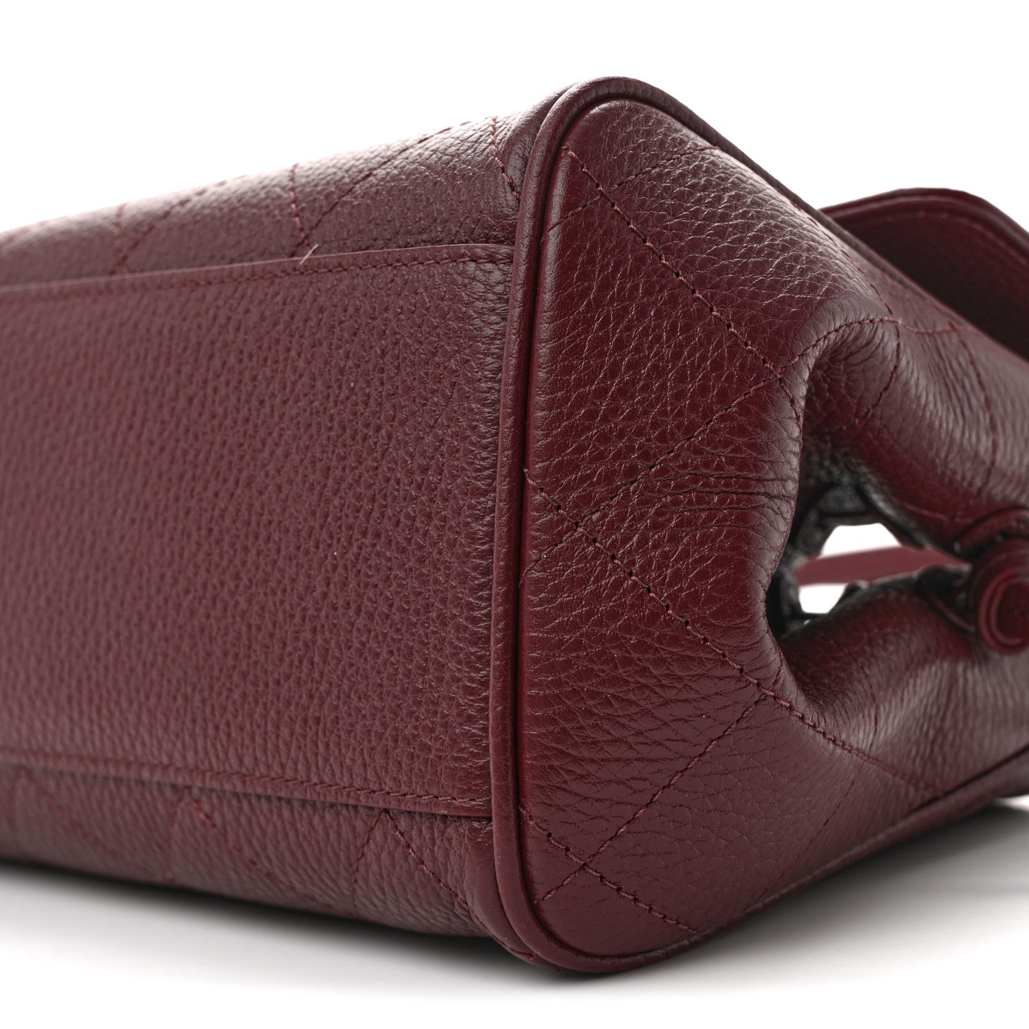 Chanel Grained Calfskin Stitched Urban Essentials Small Shopping Bag Burgundy 10 of 11