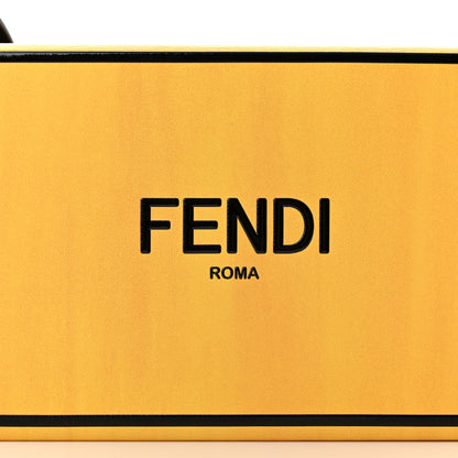 Fendi Vitello Fluffy Logo Horizontal Box Crossbody Bag Yellow Box Black 8 of 10