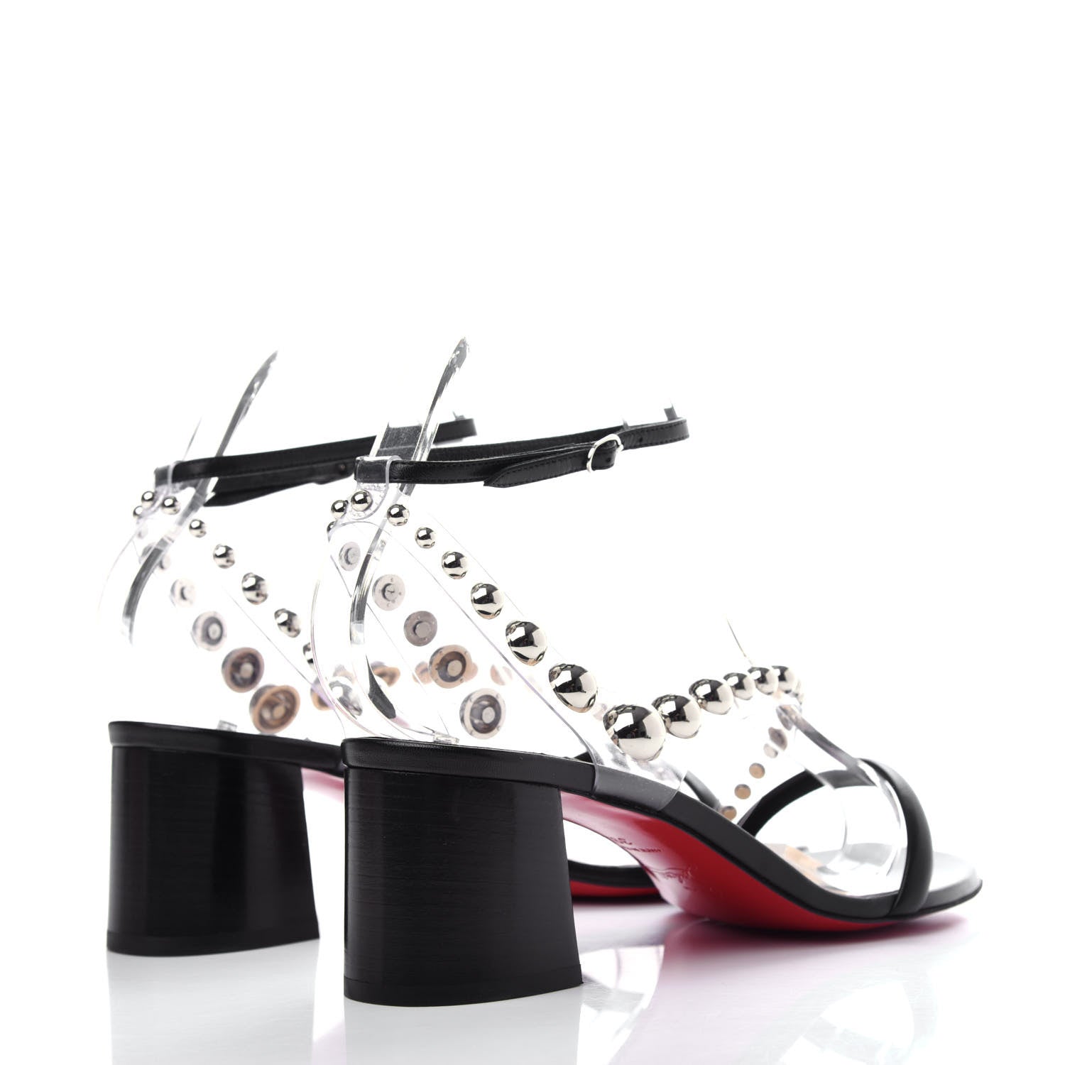 Christian Louboutin Calfskin PVC Corinne 55 Sandals 39 Black 4 of 10