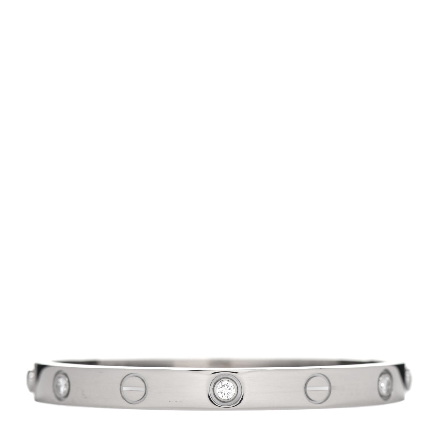 18K White Gold 6 Diamond LOVE Bracelet 16