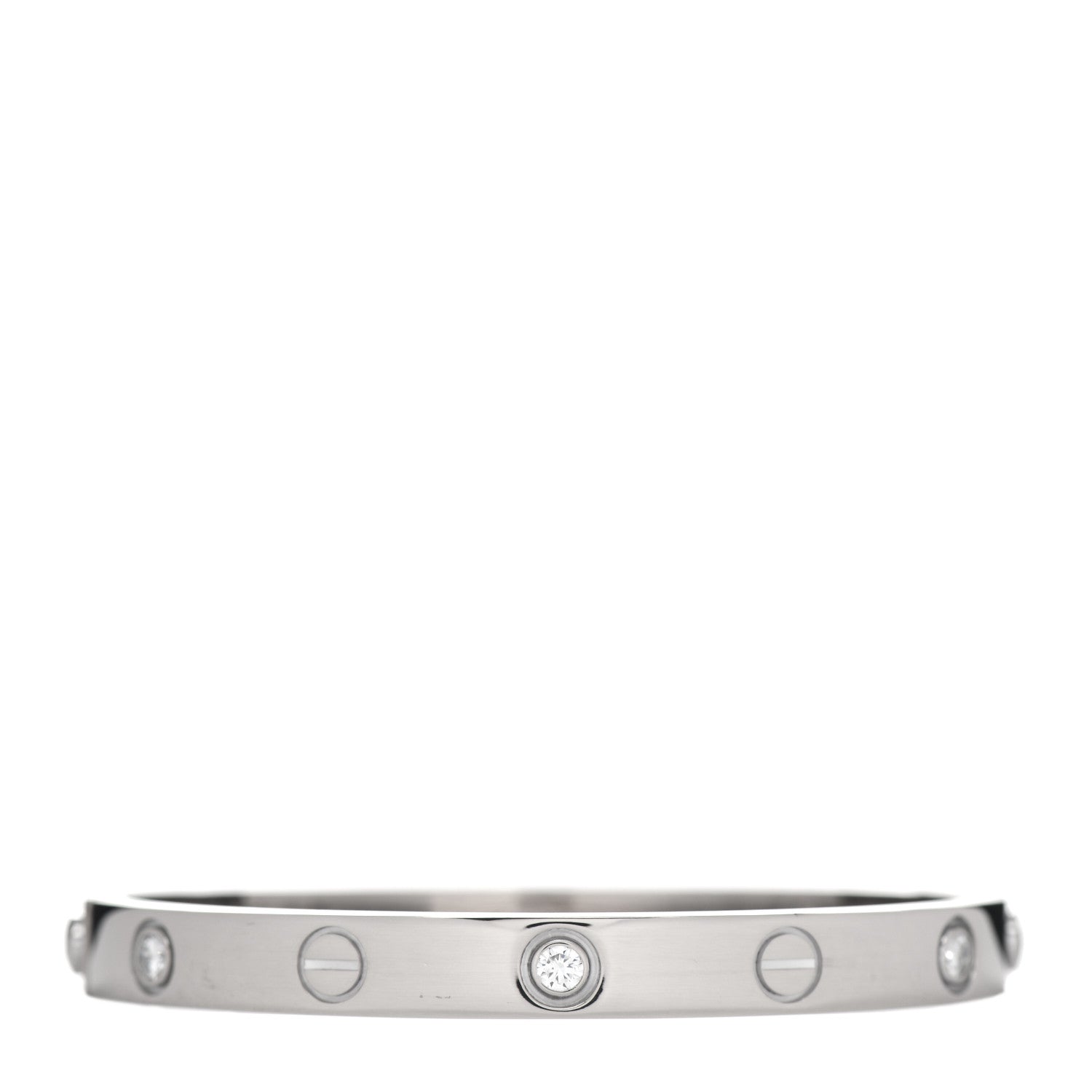 Cartier 18K White Gold 6 Diamond LOVE Bracelet 16 1 of 4
