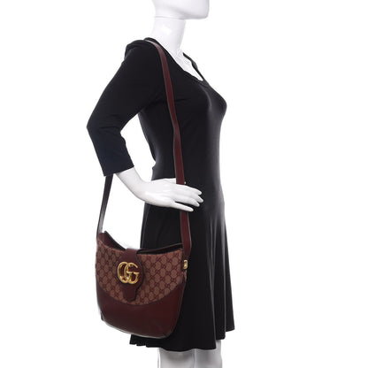 Gucci GG Monogram Calfskin Medium Arli Shoulder Bag Sahara Rubino Chardonnay 2 of 11