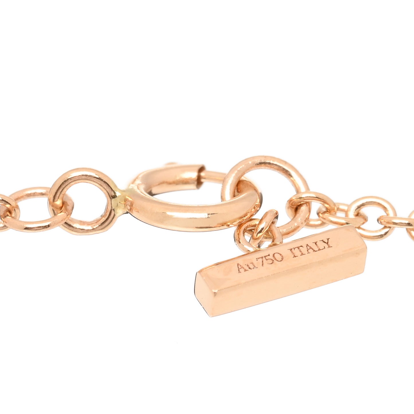18K Rose Gold Diamond Mother of Pearl T Circle Bracelet