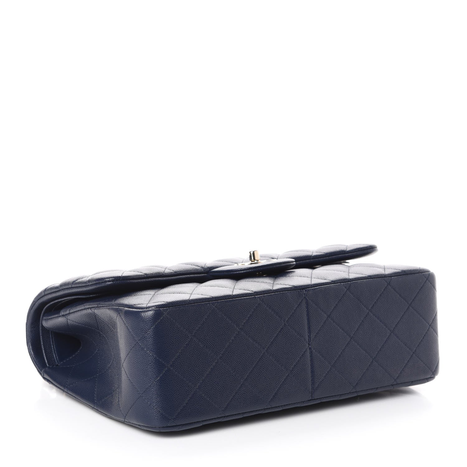 Chanel Caviar Quilted Jumbo Double Flap Navy Blue 4 of 9