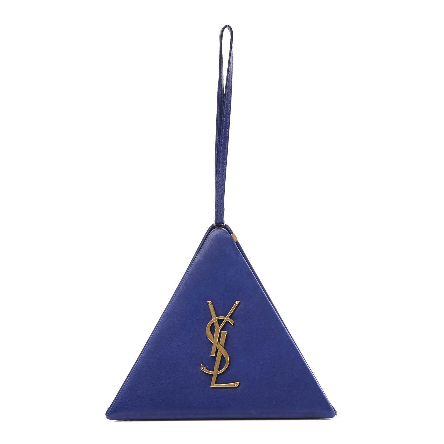 Saint Laurent Lambskin Pyramid Clutch Blue 1 of 11