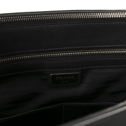 Prada Saffiano Travel Extra Large Galleria Double Zip Tote Black 6 of 9