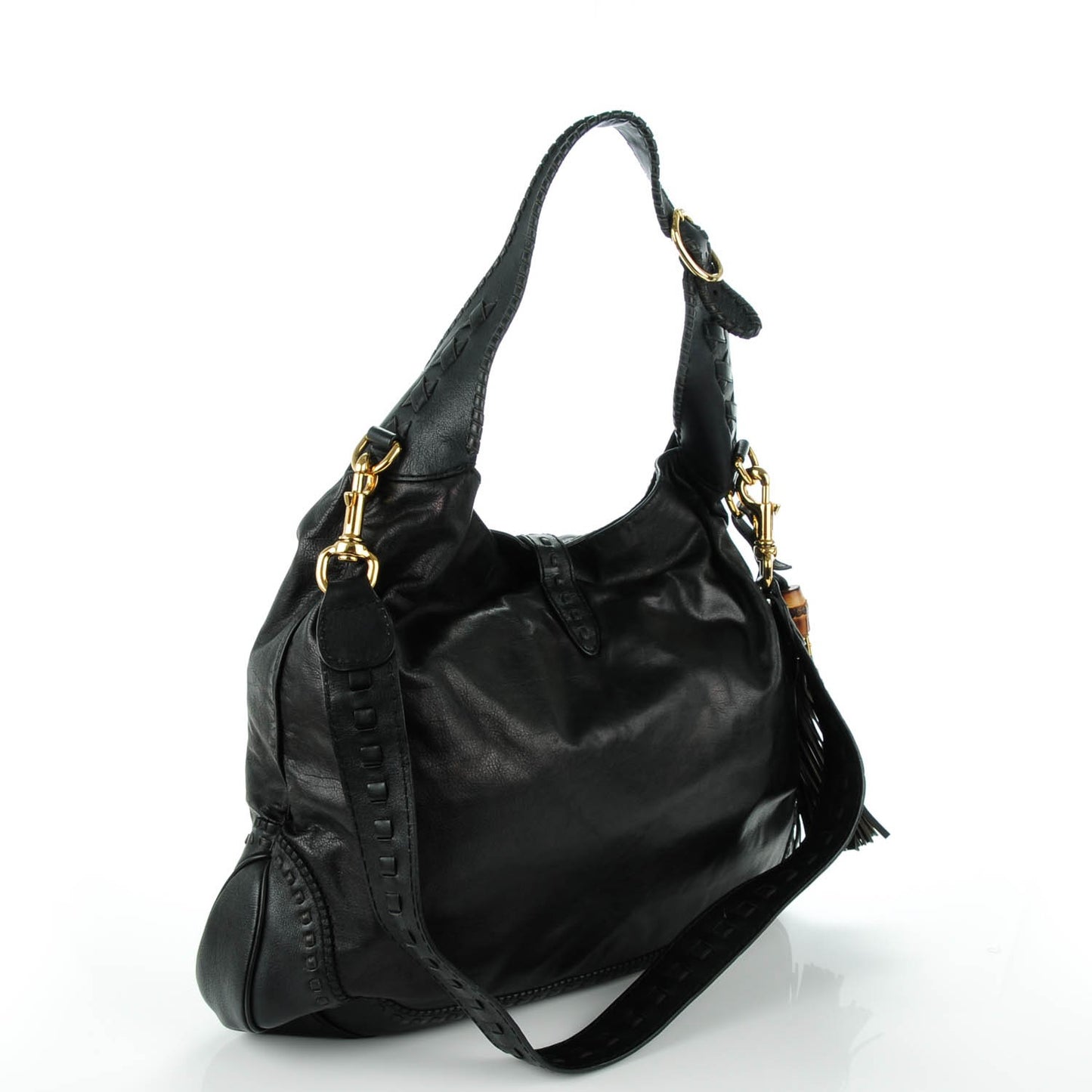 Calfskin Large New Jackie Hobo Black