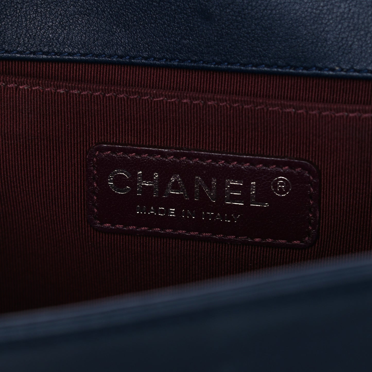 Velvet Tweed Quilted Medium Boy Flap Dark Navy Blue