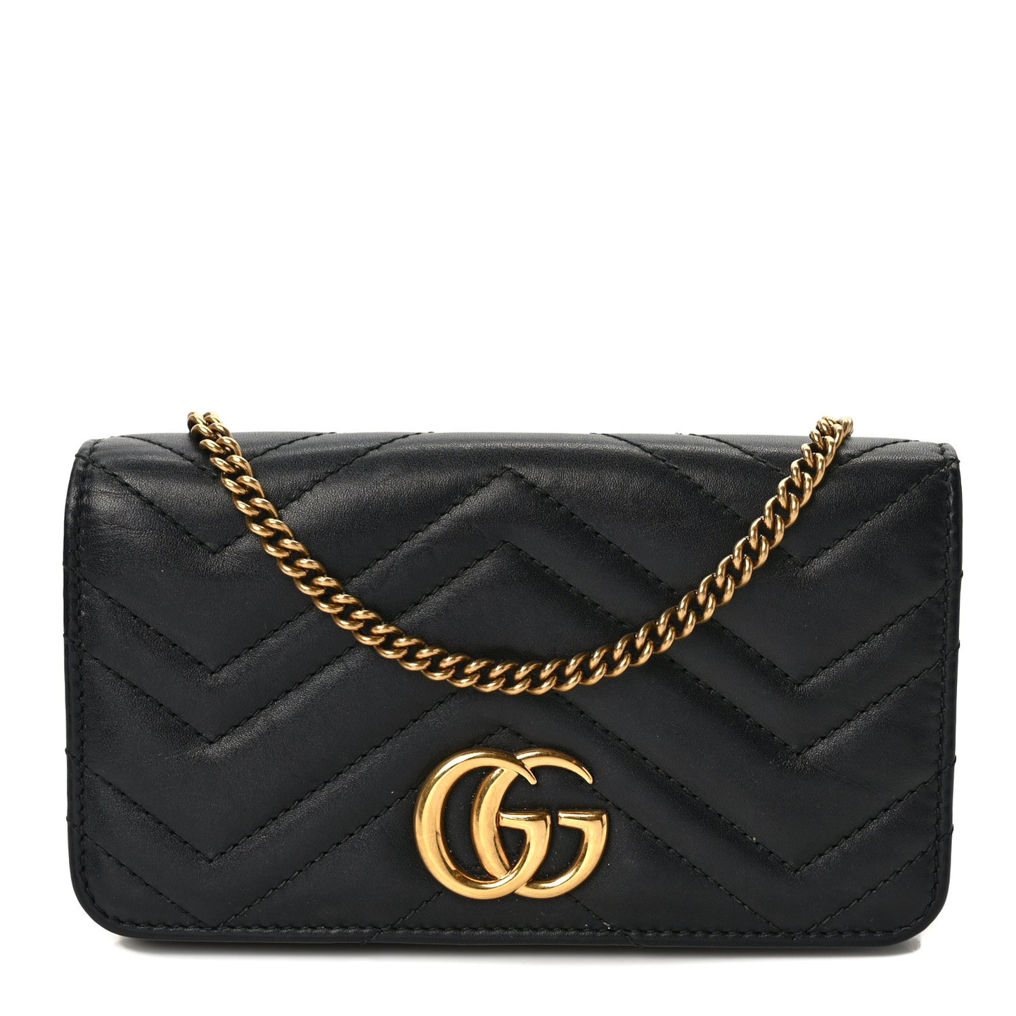 Calfskin Matelasse GG Marmont Mini Bag Black