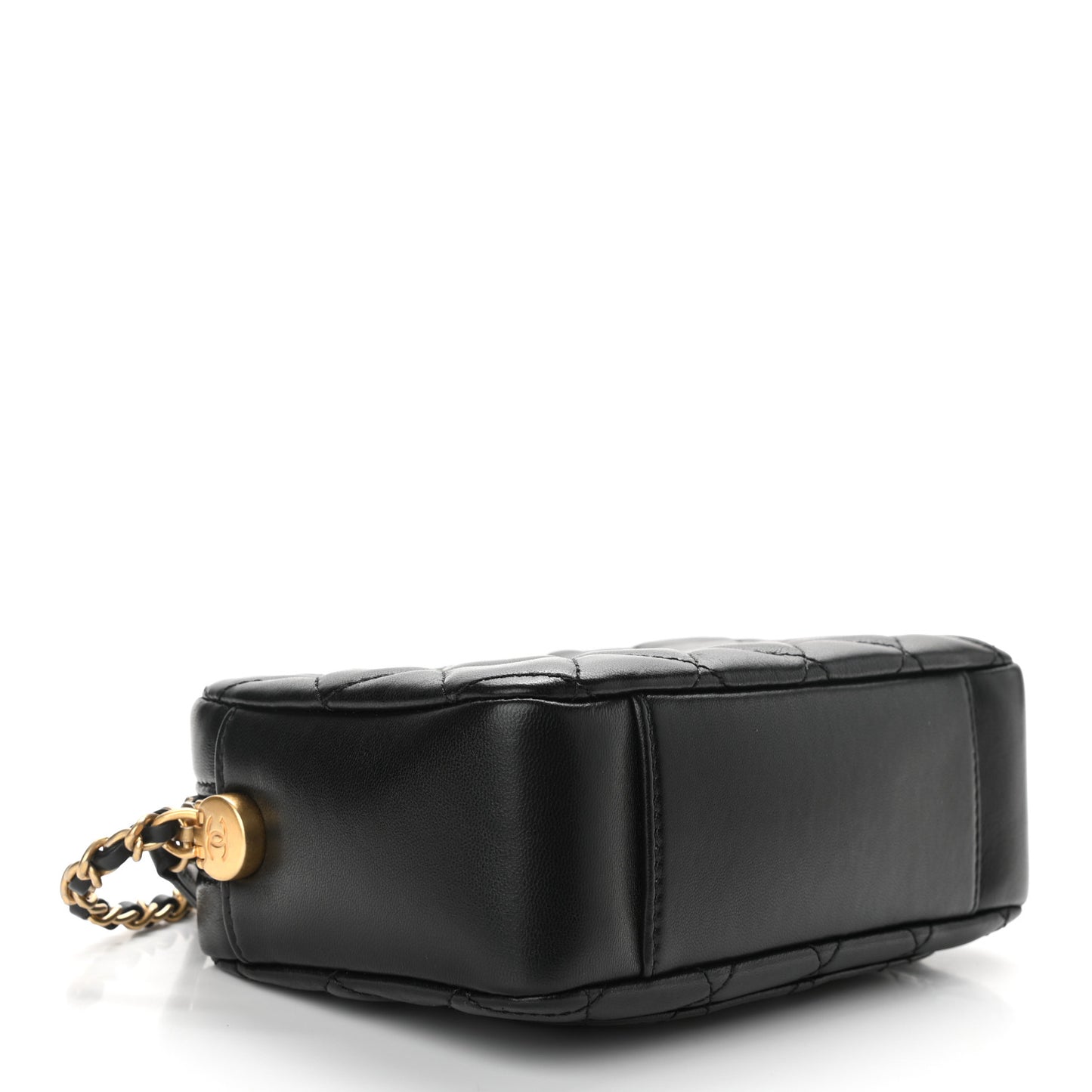Lambskin Quilted CC Pearl Crush Camera Case Black